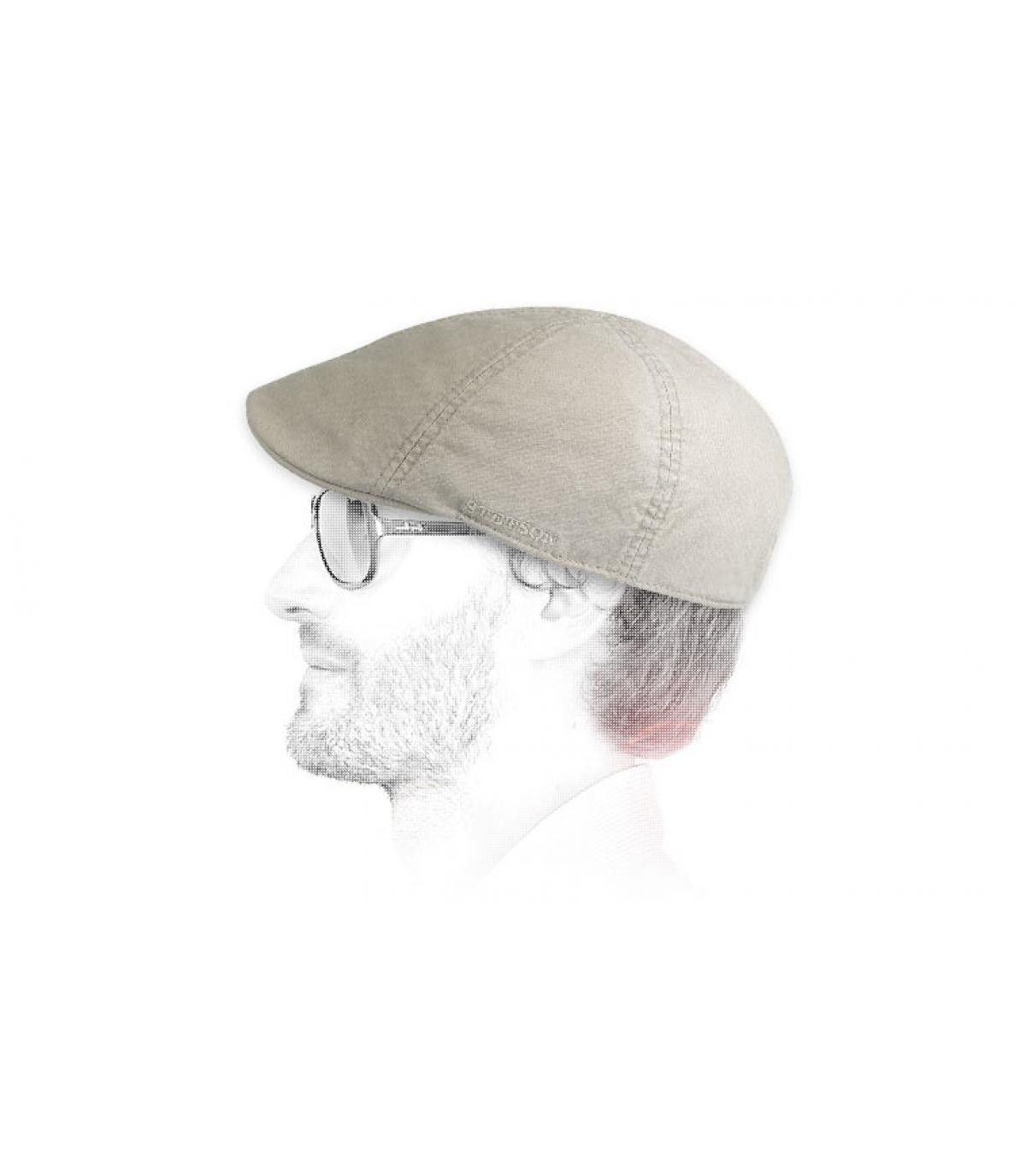 Beige duckbill cap